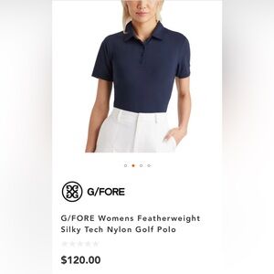 G/FORE Women’s Featherweight Silky Tech Nylon Golf Polo Sz Large Brand New.